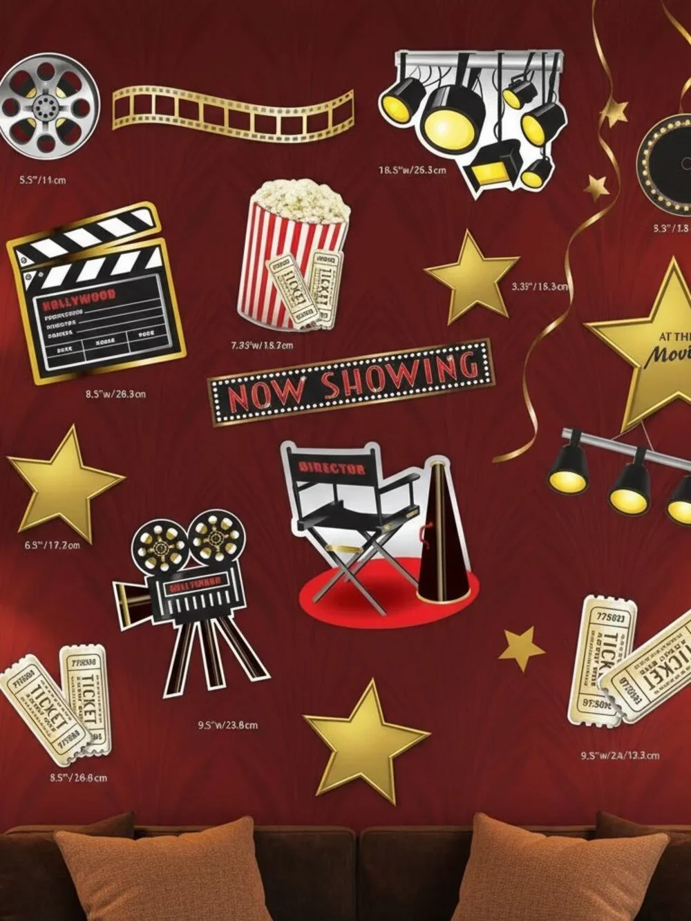 Hollywood Movie Night Party Decorations - 12pc Theme Cutouts Oscar Theater Prop